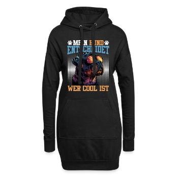 Rottweiler Besitzer MEIN HUND ENTSCHEIDET WER COOL - Hoodie-Kleid - Schwarz - Vorne