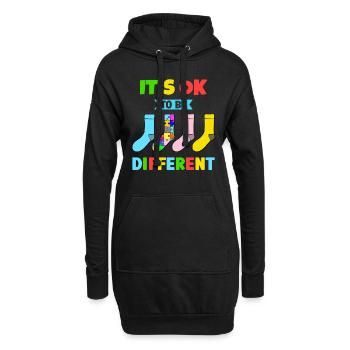 It's Ok to be Different with colorful Socks - Hoodie-Kleid - Schwarz - Vorne
