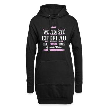Weltbeste Ehefrau Seit 2005 Vintage Hochzeitstag - Hoodie-Kleid - Schwarz - Vorne