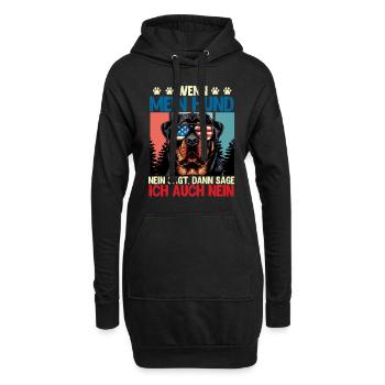 Rottweiler WENN MEIN HUND NEIN SAGT SAG ICH AUCH - Hoodie-Kleid - Schwarz - Vorne