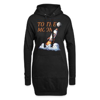 Bitcoin Rocket to the Moon - Hoodie-Kleid - Schwarz - Vorne