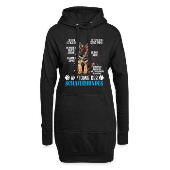 ANATOMIE DES DEUTSCHEN SCHÄFERHUNDES Lustiges - Hoodie-Kleid - Schwarz - Vorne