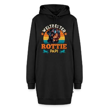 Rottweiler WELTBESTER ROTTIE PAPI Rottweiler - Hoodie-Kleid - Schwarz - Vorne