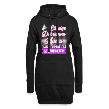 Doberman LÄSSIGE DOBERMAN MAMA UNGEWÖHNLICH - Hoodie-Kleid - Schwarz - Vorne