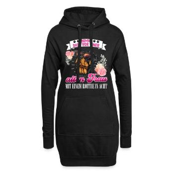Rottie NIMM DICH VOR ALTER FRAU MIT ROTTIE IN ACHT - Hoodie-Kleid - Schwarz - Vorne