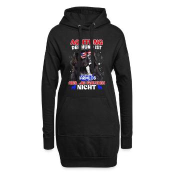 Neufundländer ACHTUNG DER HUND IST HARMLOS ABER - Hoodie-Kleid - Schwarz - Vorne