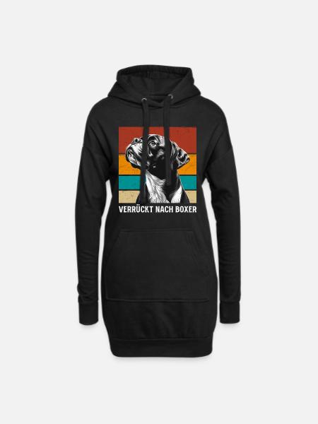 Deutscher Boxer VERRÜCKT NACH BOXER Lustiges - Hoodie-Kleid - Schwarz