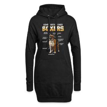 Deutscher Boxer ANATOMIE EINES BOXERS Lustiges - Hoodie-Kleid - Schwarz - Vorne