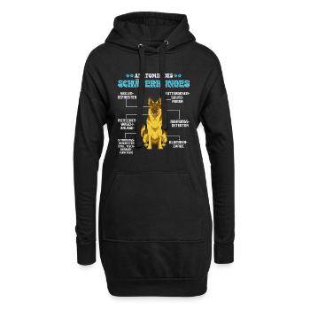 Deutscher Schäferhund ANATOMIE DES SCHÄFERHUNDES - Hoodie-Kleid - Schwarz - Vorne