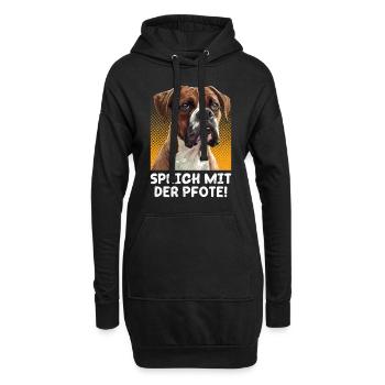 Deutscher Boxer SPRICH MIT DER PFOTE! Boxer Hund - Hoodie-Kleid - Schwarz - Vorne