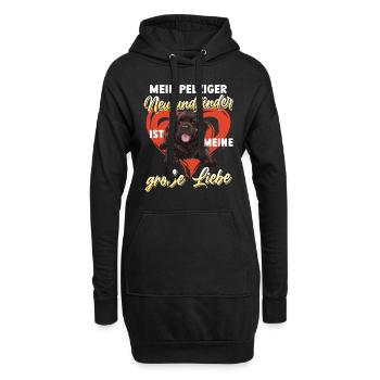 Neufundländer MEIN PELZIGER NEUFUNDLÄNDER LIEBE - Hoodie-Kleid - Schwarz - Vorne