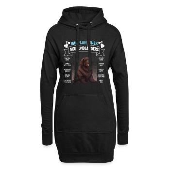 Newfie Hund BAUPLAN EINES NEUFUNDLÄNDERS Lustiges - Hoodie-Kleid - Schwarz - Vorne