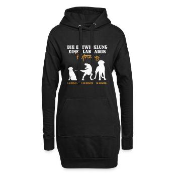 Labrador Hund DIE ENTWICKLUNG EINES LABRADORS - Hoodie-Kleid - Schwarz - Vorne
