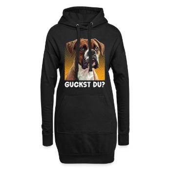 Deutscher Boxer GUCKST DU? Hundebesitzer Boxer - Hoodie-Kleid - Schwarz - Vorne