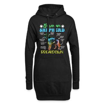 German Shepherd BREAKDOWN Funny German Shepherd - Hoodie Dress - black - Front