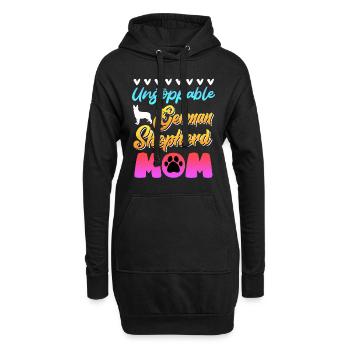 Schäferhund Mama UNSTOPPABLE GERMAN SHEPHERD - Hoodie-Kleid - Schwarz - Vorne