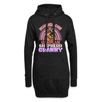 Deutscher Schäferhund NUMBER ONE SHEPHERD GRANNY - Hoodie-Kleid - Schwarz - Vorne
