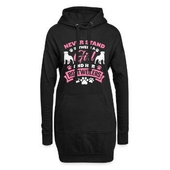 Rottie NE SE TIENT JAMAIS ENTRE UNE FILLE ET ELLE - Sweat-shirt à capuche long Femme - noir - Devant