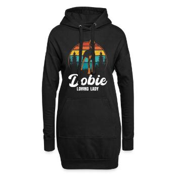 DOBIE LOVING LADY Doberman Cool Propriétaire Femmes - Sweat-shirt à capuche long Femme - noir - Devant