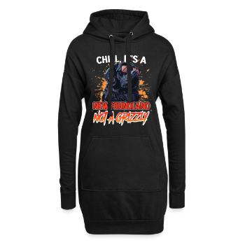 Neufundländer BLEIB COOL KEIN GRIZZLY BÄR Lustiges - Hoodie-Kleid - Schwarz - Vorne