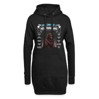 Newfie propriétaire ANATOMIE D’UN TERRE-NEUVE Drôle - Sweat-shirt à capuche long Femme - noir - Devant