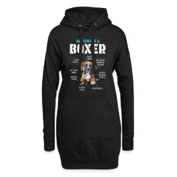 Boxeur allemand ANATOMIE D’UN BOXEUR Drôle - Sweat-shirt à capuche long Femme - noir - Devant
