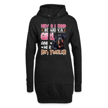 Rottie NE SE TIENT JAMAIS ENTRE UNE FILLE ET ELLE - Sweat-shirt à capuche long Femme - noir - Devant