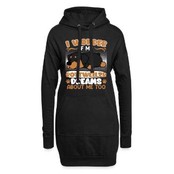 Propriétaire de Rottie JE ME DEMANDE SI MES RÊVES DE ROTTWEILER - Sweat-shirt à capuche long Femme - noir - Devant