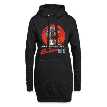 Boxers allemands TOUS LES CHIENS SONT COOL, MAIS LES BOXERS RÈGNENT EN MAÎTRES - Sweat-shirt à capuche long Femme - noir - Devant