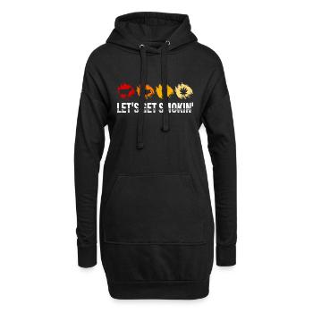 Grillparty Let's Get Smokin' Fleischliebhaber - Hoodie-Kleid - Schwarz - Vorne