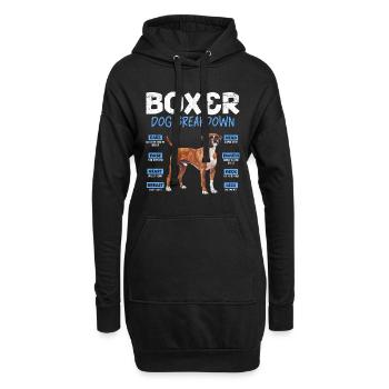 BOXER DOG BREAKDOWN Boxer allemand drôle - Sweat-shirt à capuche long Femme - noir - Devant