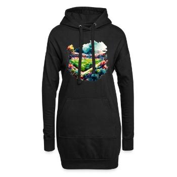 Stade de football dans le stade de Fussball à l’aquarelle - Sweat-shirt à capuche long Femme - noir - Devant
