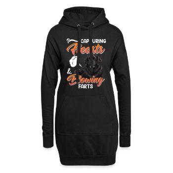 Neufundländer CAPTURING HEARTS AND BLOWING FARTS - Hoodie-Kleid - Schwarz - Vorne