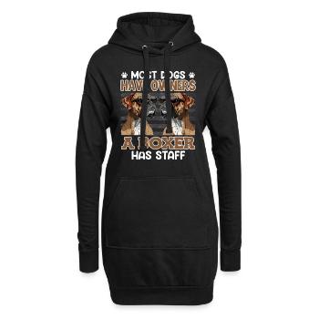 Deutscher Boxer DIE MEISTEN HUNDE HABEN BESITZER - Hoodie-Kleid - Schwarz - Vorne