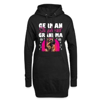 BERGER ALLEMAND GRAND-MÈRE Deutscher Schäferhund - Sweat-shirt à capuche long Femme - noir - Devant