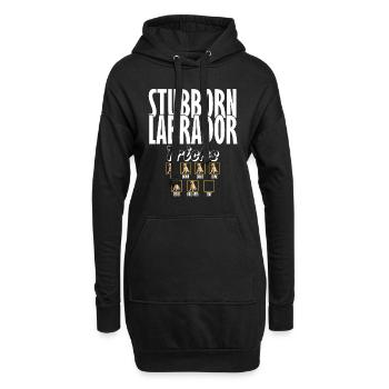 Labrador STUBBORN LABRADOR Retriever Hunde - Hoodie-Kleid - Schwarz - Vorne