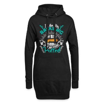 Fleischliebhaber I LIKE MY RACKS BIG PULLED PORK - Hoodie-Kleid - Schwarz - Vorne