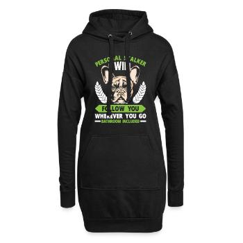 Bouledogue Français Drôle PERSONAL STALKER - Sweat-shirt à capuche long Femme - noir - Devant