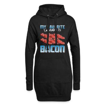 Amateurs de viande MON LÉGUME PRÉFÉRÉ EST LE BACON - Sweat-shirt à capuche long Femme - noir - Devant