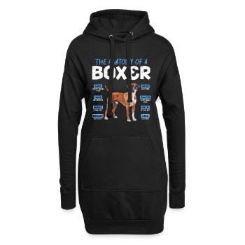 Boxer Besitzer ANATOMY OF A BOXER Lustig Deutscher - Hoodie-Kleid - Schwarz - Vorne