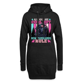 Neufundländer ALL DOGS ARE COOL BUT NEWFOUNDLANDS - Hoodie-Kleid - Schwarz - Vorne