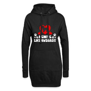 NEWFIE ENTHUSIAST Amoureux de Terre-Neuve - Sweat-shirt à capuche long Femme - noir - Devant