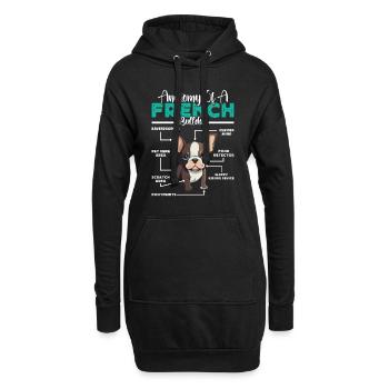 Frenchie ANATOMIE D’UN BOULEDOGUE FRANÇAIS Drôle - Sweat-shirt à capuche long Femme - noir - Devant
