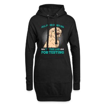Labrador ALL FOOD MUST GO TO LAB FOR TESTING - Hoodie-Kleid - Schwarz - Vorne