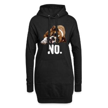 Boxer allemand AUCUN propriétaire de chien drôle - Sweat-shirt à capuche long Femme - noir - Devant