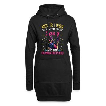 Besitzer NEVER MESS WITH A LADY AND HER SHEPHERD - Hoodie-Kleid - Schwarz - Vorne