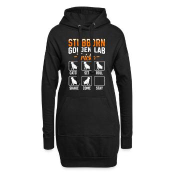 Labrador Stur STUBBORN GOLDEN LAB TRICKS Labrador - Hoodie-Kleid - Schwarz - Vorne