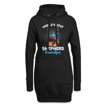 Propriétaire d’un berger allemand Meilleur berger du monde Grand-père - Sweat-shirt à capuche long Femme - noir - Devant