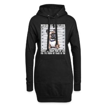 Frenchie PERSONAL STALKER Bouledogue Français - Sweat-shirt à capuche long Femme - noir - Devant