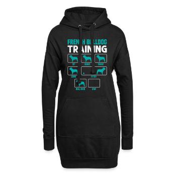 Entraînement de bouledogue français Frenchie têtu - Sweat-shirt à capuche long Femme - noir - Devant